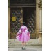 Boho Style Ukrainian Embroidered Stylish Dress Lilac Pink with Daisy Embroidery